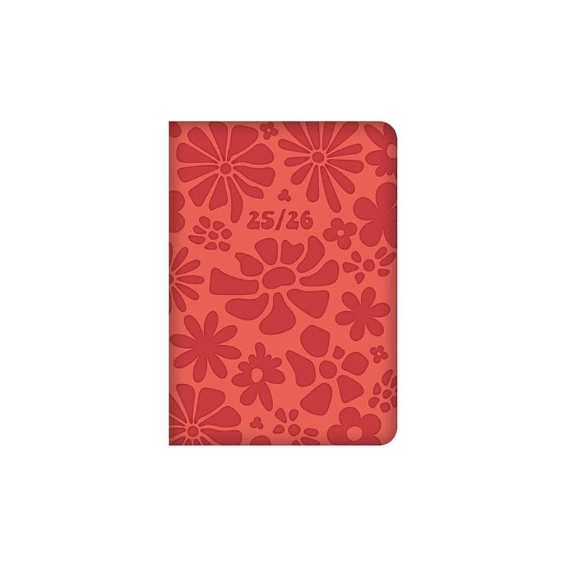 2025-26 A5 Academic Diary Week to View Soft Red