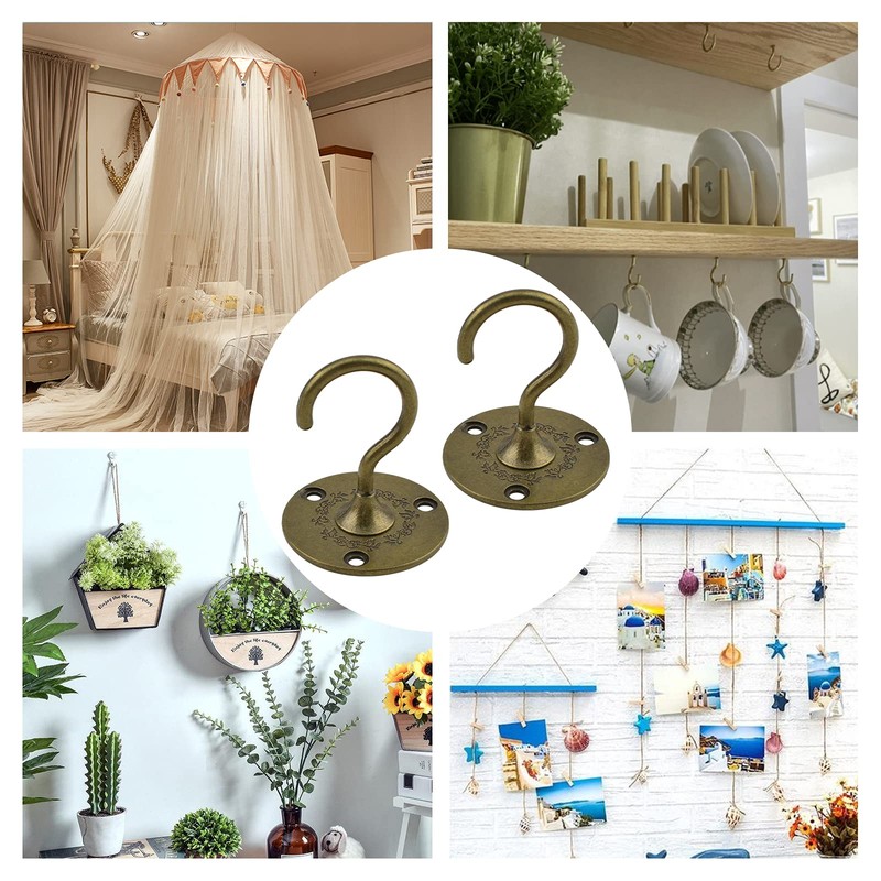 INCREWAY Wall Mount Ceiling Hooks, 2PCS Sturdy Hanging Chandelier Plate