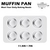 Leonyo 6-Cup Cupcake Pan, Stainless Steel Standard Size Cupcake Pans