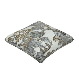 Wsunsal Chinoiserie Pillow Covers 18x18 Inch Set of 2, Asian Scenic Grey and Brown Throw Pillows Farmhouse Chinoiserie Decorative Pillowcase Linen Cushion Cover for Home Sofa Bedroom Outdoor