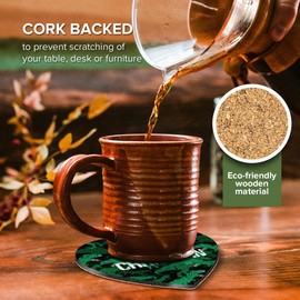 1 x Heart Coaster - Name Christian TRex Dinosaur Tyrannosaurus Letter Lettering Initial Cork Backed MDF Glossy Tea Coffee Accessory #258956