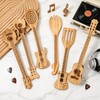 Wiooffen 6 Pcs Guitar Shaped Cooking Utensils Set Guitar Bamboo