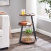 BEWISHOME Round End Table Side Table with Metal Frame, Accent