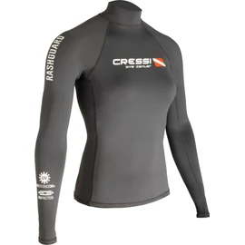 Cressi Dive Center Lady Rash Guard - Protective Long Sleeve Black Rash Guard for SUP and Water Sports, Women
