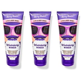 Bath & Body [3 Pack] BODY CREAM 24 Hour Moisture 8 oz / 226 g (Packaging may vary) (Full Size, WINTERBERRY WONDER)