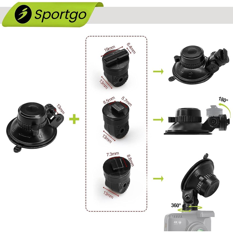 iSportgo Genuine S503 Dash Cam Suction Cup Mount [5th Generation]