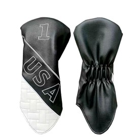 Golf Headcover Driver Cover Wood Cover Utility UT Cover Single Item 1-3-5-H USA (#1 Black)