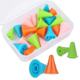 20 PCS Multi-Colored Knitting Needles Point Protectors/Stoppers with Plastic Box, 2 Sizes(10 PCS Small+ 10 PCS Big Knitting Needles Cap) Needle Tip Stoppers for Knitting Craft