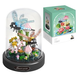 KBIBCK Flower Building Blocks Set, Flower Building Toy Set, 500 Pieces Mini Building Block, Bouquet Building Block with Protective Cover, Flowers Insects Clamping Building Blocks, Building Blocks