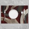Abstract Spiral Placemats 12x18 Inch Set of 4 Retro Burgundy