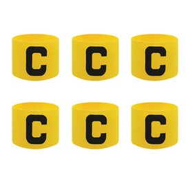 HugeDE 6 Pcs Adjustable Elastic Soccer Captain Armband Arm Bands Football Basketball Player Bands for Youth Adult Yellow