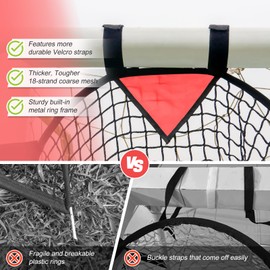 BOHEN Soccer Targets Goal Set of 2pc - Pop-up Portable Top Bins Target - Shooting Accuracy Training Soccer Goal for Endless Fun and Skill Building with Carrying Bag (26" Diameter, Red)