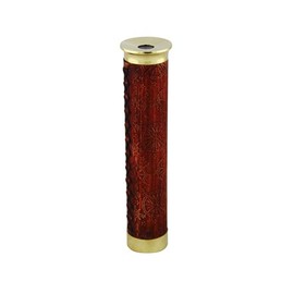 NKlaus Kaleidoscope Brass and Leather 17 x 3.5 x 4 cm - Retro Style Nautical Decoration, Ocean Elegance 16132