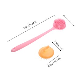 PACKOVE 1Set Silicone Long Handled Shower Bath Massage Tool Exfoliating Back Scrubber for All Skin Types Easy Daily Use