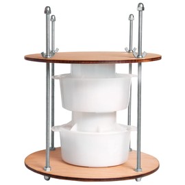 Wooden cheese press diameter 11.2 in and 2 cheese making forms 45 oz Pressure up to 50 Pounds colorless
