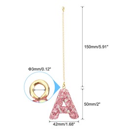 PATIKIL Bling Initial Letter Charm, Letter a Charm with Pink Rhinestones Decorative Alphabet KeyChain Pendants for Beach Bag DIY Craft, Pink