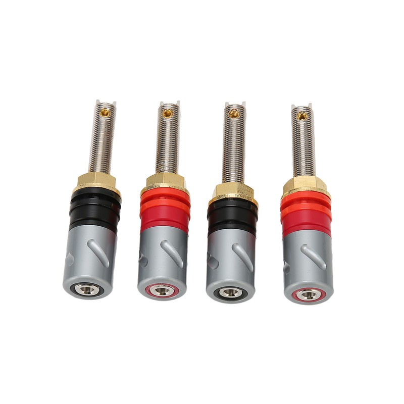 4 Pcs Banana Plug Connector Pure Copper 4mm Rhodium Plating
