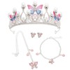 Zliger Crown Butterfly Girls' Headpiece Silver, Princess Butterfly Crown Bridal