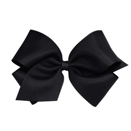 Wee Ones Baby Girls' King Grosgrain Hair Bow on a WeeStay Clip w/Plain Wrap - Black,One Size