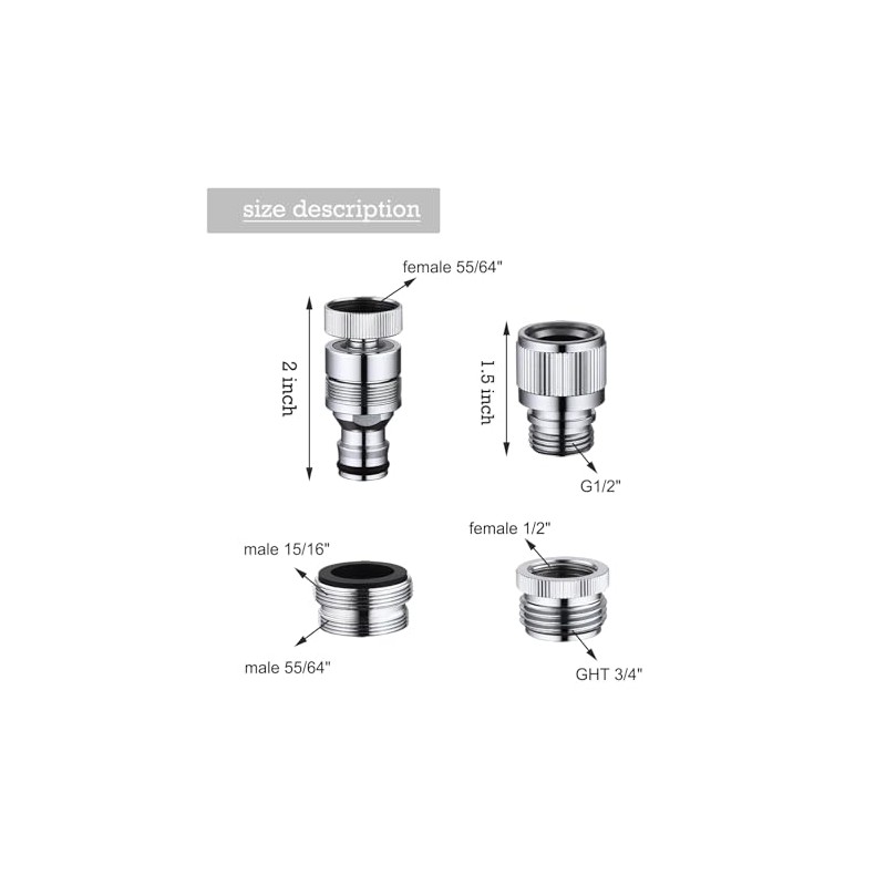 Kitchen Sink Faucet Quick Connector, Dishwasher Washer Snap Coupling Adapter,