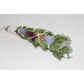Nature's Enlightenment XL Rosemary, Cedar, White Sage, Flowers Luxury Smudge Bundle- Incense Bundle