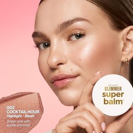 Revlon Glimmer Super Balm, maquillaje facial multiusos brillante, bronceador crema, resaltador y rubor, 002 hora de cóctel, 0.06 onzas