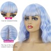 COOINEADER Light Blue Wig with Bangs Soft Short Bob Wigs