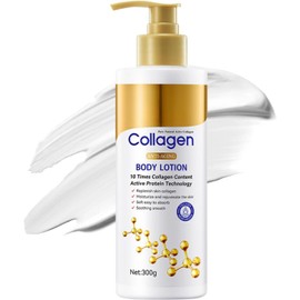 Loción Corporal de Colágeno - Loción corporal reafirmante antiarrugas con colágeno, crema hidratante con efecto lifting y tensor para mujeres, crema de hidratación profunda para piel madura que reduce las líneas finas, de absorción rápida (300g)