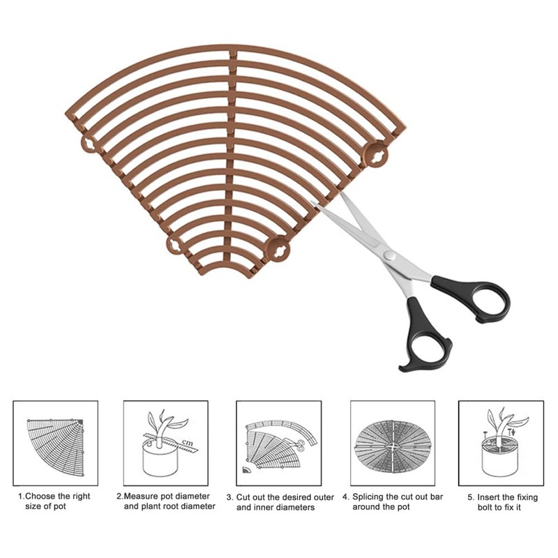 Modixun 2Pack Plant Pot Grid, Cuttable Flower Pot Soil Cover