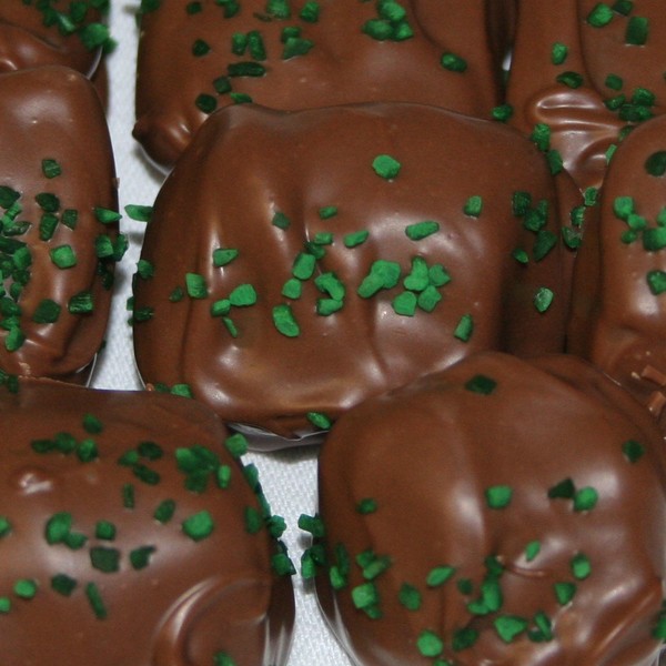 Saint Patrick's Day Sea Salt Caramels (Mix of White & Milk Chocolate, 1 Pound)