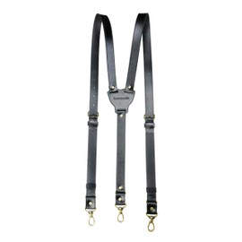 Rowmanlin Mens Suspenders with Snap Hooks on Belt Loops Genuine Cowhide Leather Adjustable Tuxedo Wedding for Gifts