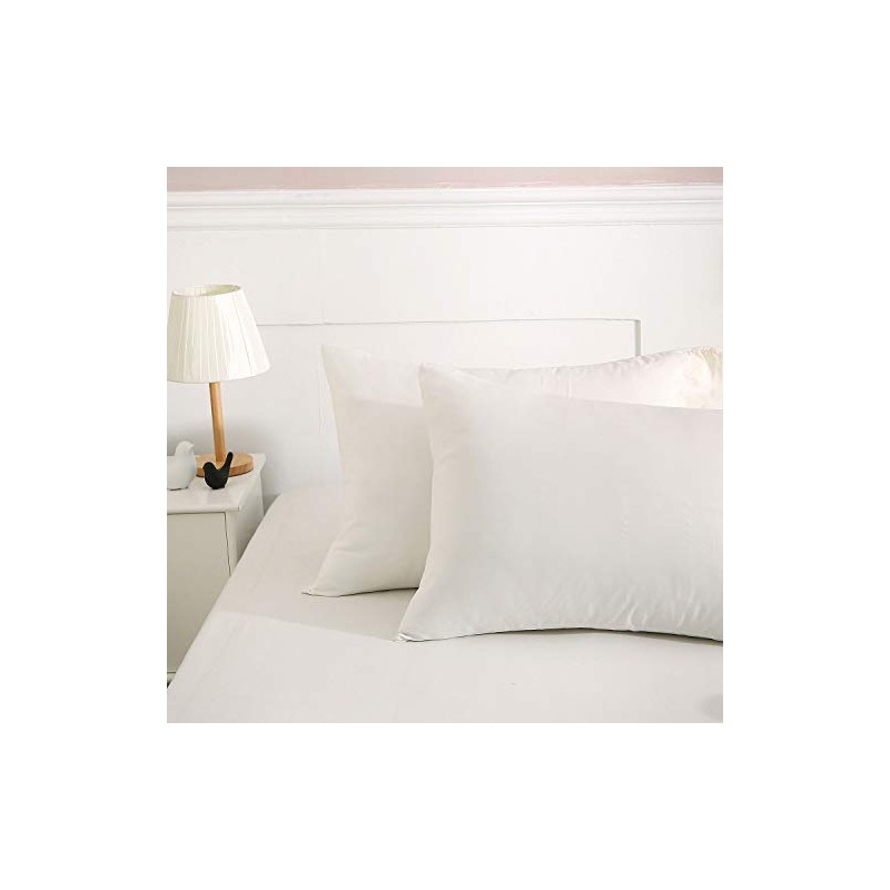 Lanest Housing Pillow Cases Queen, 2 Pack Ivory Microfiber Pillow