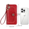 RRANCharltu Women's Large Capacity Leather Purse, red, Elegant