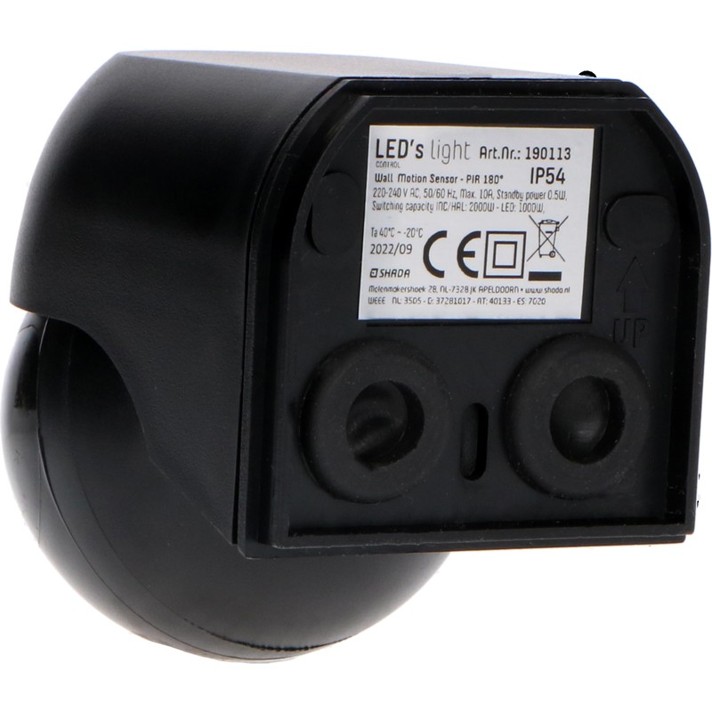 LED's light 0190114 Surface-Mounted Motion Sensor Black with Remote Control