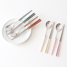 1+1 Kamome Kitchen Pastel Cutlery Set 4 Colors / 1+1 카모메키친 파스텔로 수저세트 4컬러