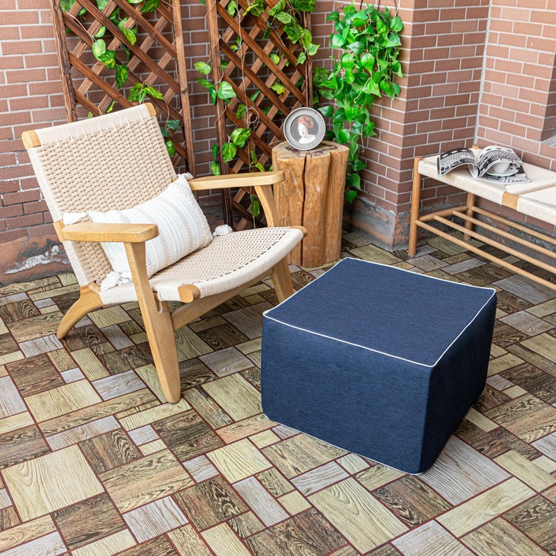 20x14 In Outdoor Square Ottoman – Lightweight Patio Ottoman Footrest