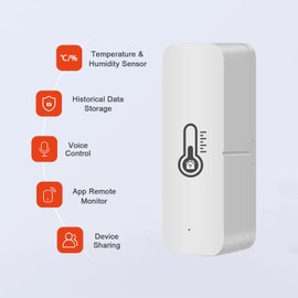 Molczov Smart WiFi Thermometer Hygrometer, Bluetooth Indoor and Outdoor Temperature and Humidity Sensor, Alexa WiFi Thermometer App Remote Control for Home, Pack of 2