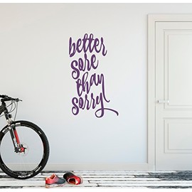 24"x13" Better Safe Than Sorry Workout Success Goal Positive Thinking Challenge Sports Fitness Exercise Train Work Hard Wall Decal Sticker Art Mural Home Decor