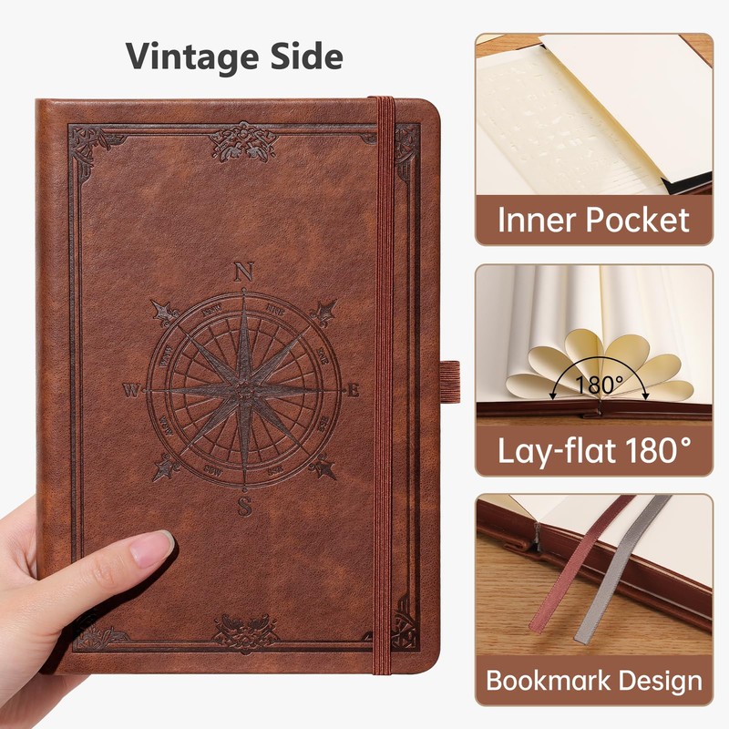 AUTEMPO A5 Blank Journal Notebook, 320 Numbered Pages(14.5 x 21