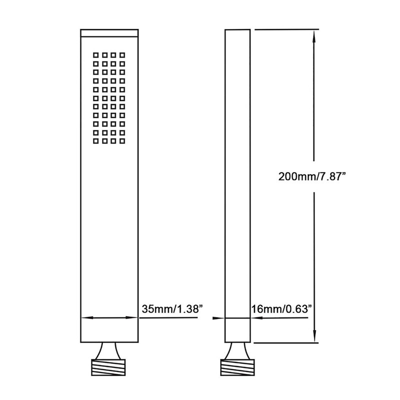 Ownace Square Solid Brass Brushed Gold Hand Held Shower Head