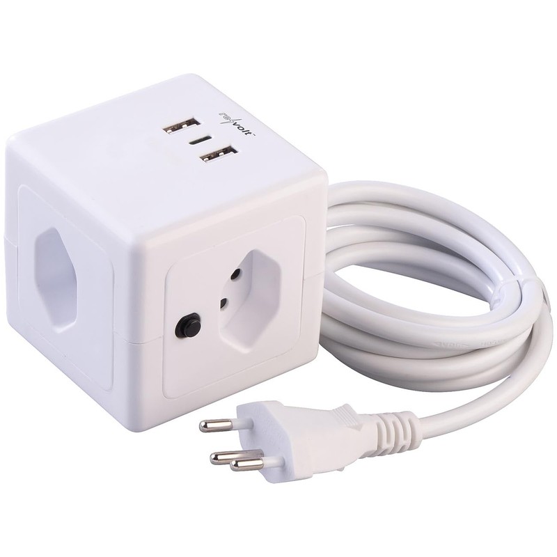 revolt Switzerland Socket Cubes: Set of 2 4-Way Socket Cube