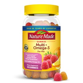 Nature Made Womens Gummy Multivitamins with Omega-3, Multivitamin for Women for Daily Nutritional Support, 80 Gummies, 40 Day Supply