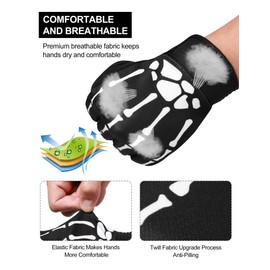 INBIKE Skeleton Cycling Gloves for Men Women, Breathable Touchscreen Dirt Bike Gloves, Non-Slip Motorcycle Gloves for Mountain Bike, Motorcross, Bicycle, Road Racing, MTB, ATV, BMX, Large