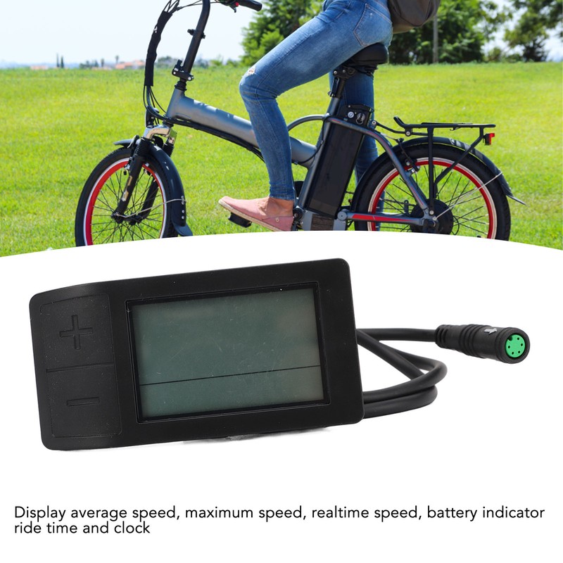 Electric Bike LCD Display Meter Waterproof 5pin Connector Bike Conversion