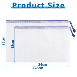 JMIATRY A4+A5 Zip Plastic Wallets, 40 Pcs Zip Lock Bags Mesh Document Wallet, A4+A5 Folder Plastic Zipper Bags for School Office Homework Travel Storage Bags, 5 Colors