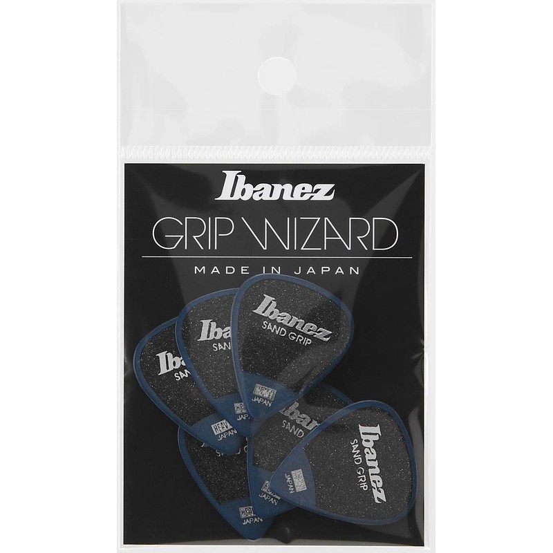 IBANEZ Flat Pick Sand Grip - Blue Pack of 6