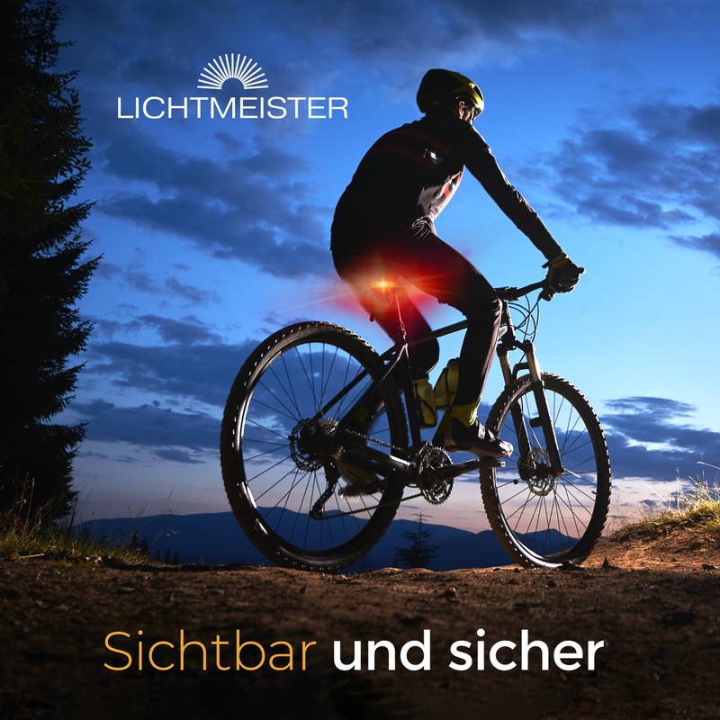 LICHTMEISTER® Rear Light Bicycle with Reflector and Brake Light Function