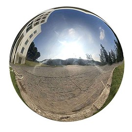 BECover 10 inches Gazing Ball,Silver Stainless Steel Garden Sphere,Seamless Polished Reflective Smooth Mirror Garden Globe,for Photography Garden Home Decorate