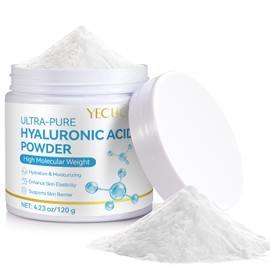 Hyaluronic Acid Powder for Face - High Purity, Water-Soluble Hydrating Powder for DIY Serum, Moisturizer, Skin Care Routine - Deep Moisture, Fine Lines, Anti-Aging Support 120G