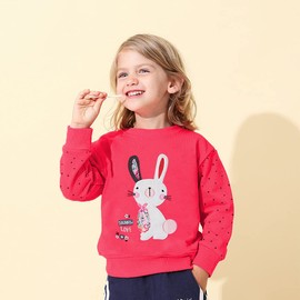 EULLA Children's Boys' Pullover Sweatshirt Long Sleeve Cotton Unicorn Rabbit Ladybird Winter Tops 1 2 3 4 5 6 7 Years 92 98 104 110 116 122, 2# Red Rabbit